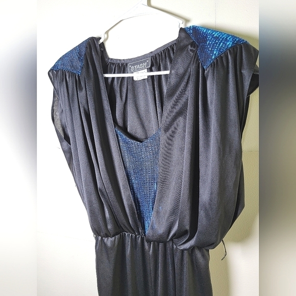 Vintage Stash Glam 70’s Disco Metallic Shimmer Jumpsuit – Sleeveless, Size M/L - Picture 2 of 8